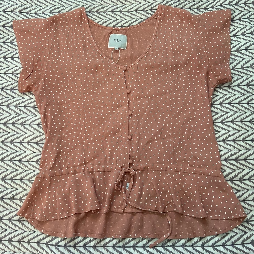 NWT Rails mini hearts blouse